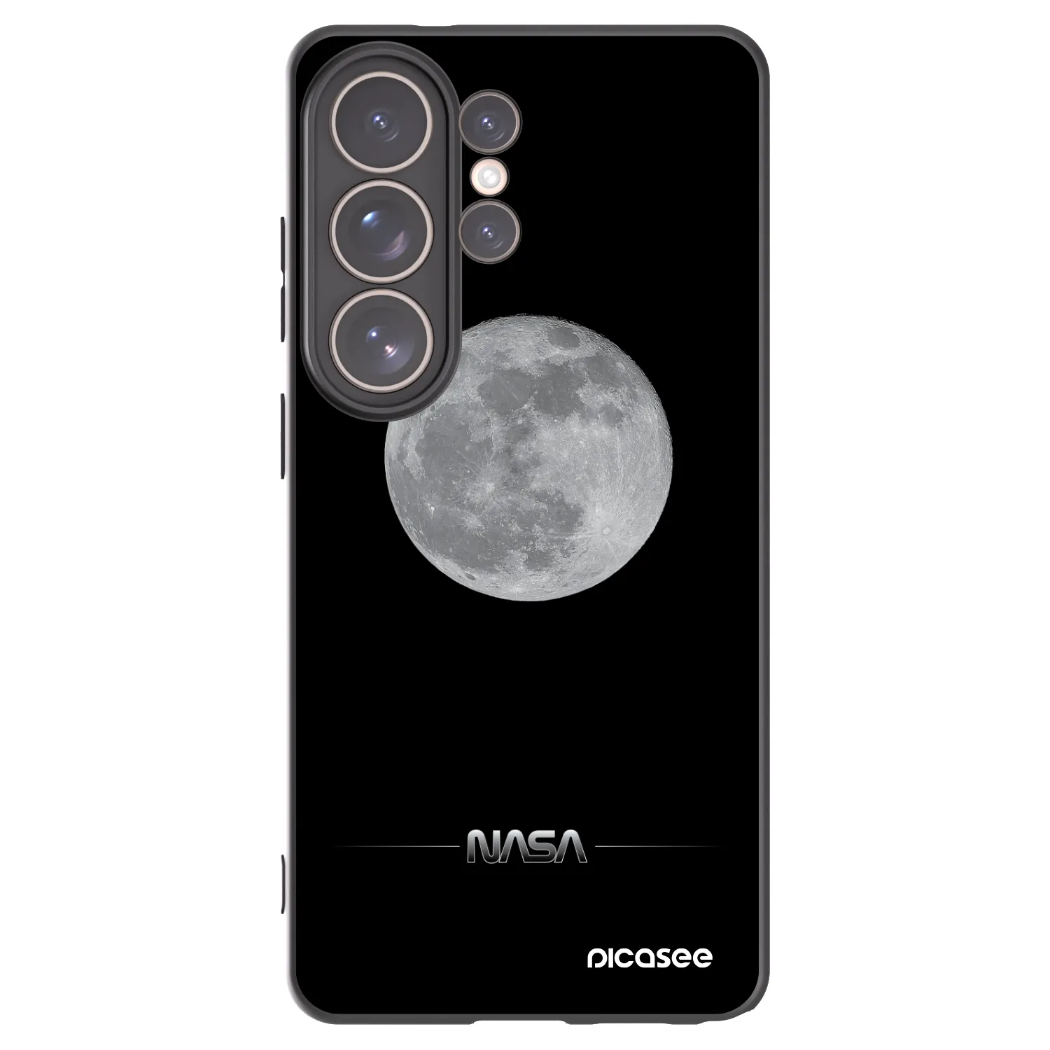 Picasee silikonowe czarne etui na Samsung Galaxy S26 Ultra - Moon Minimal