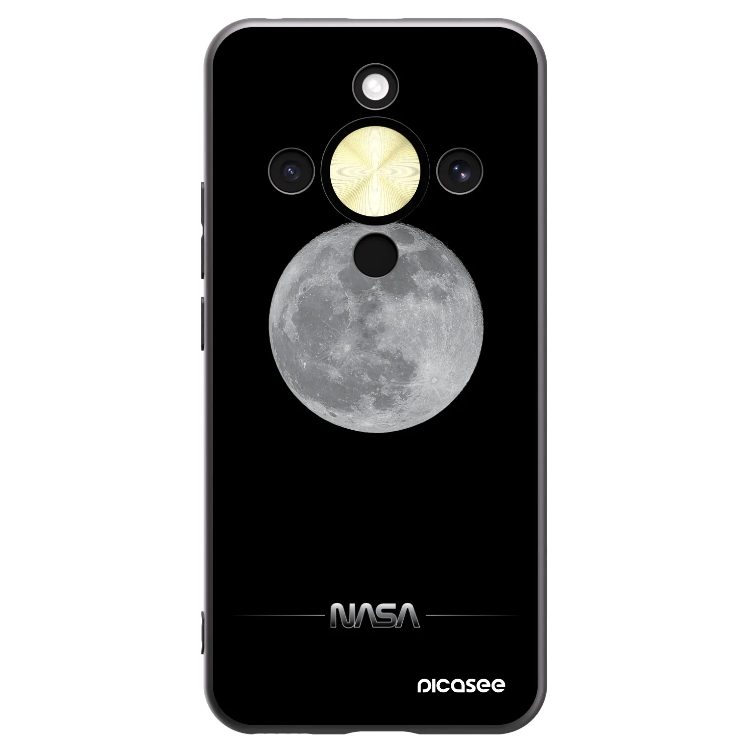 Picasee silikonowe czarne etui na Honor Magic8 Lite 5G - Moon Minimal