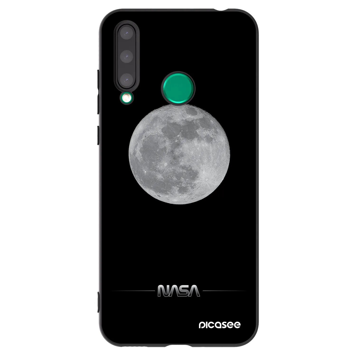 Picasee silikonowe czarne etui na Honor 20 Lite - Moon Minimal