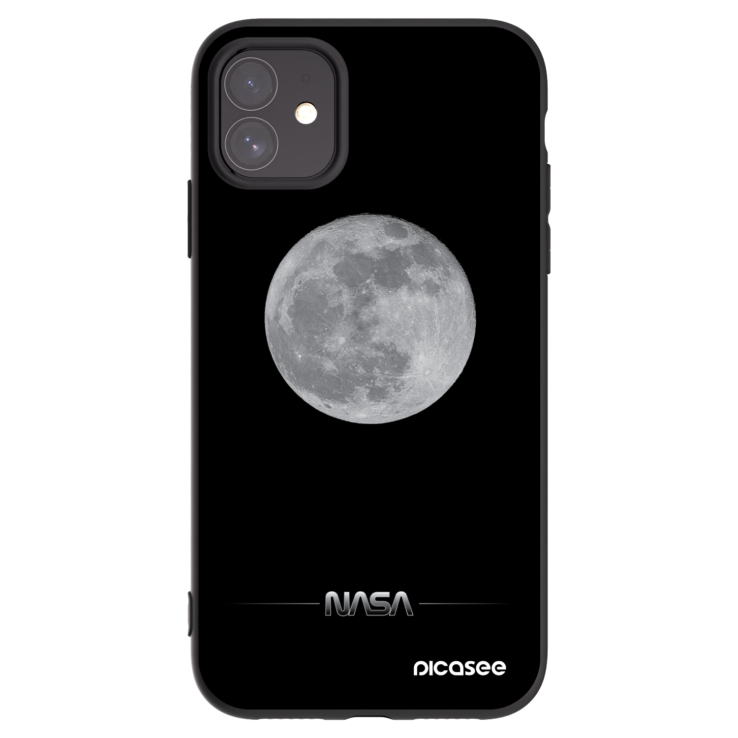 Picasee silikonowe czarne etui na Apple iPhone 11 - Moon Minimal