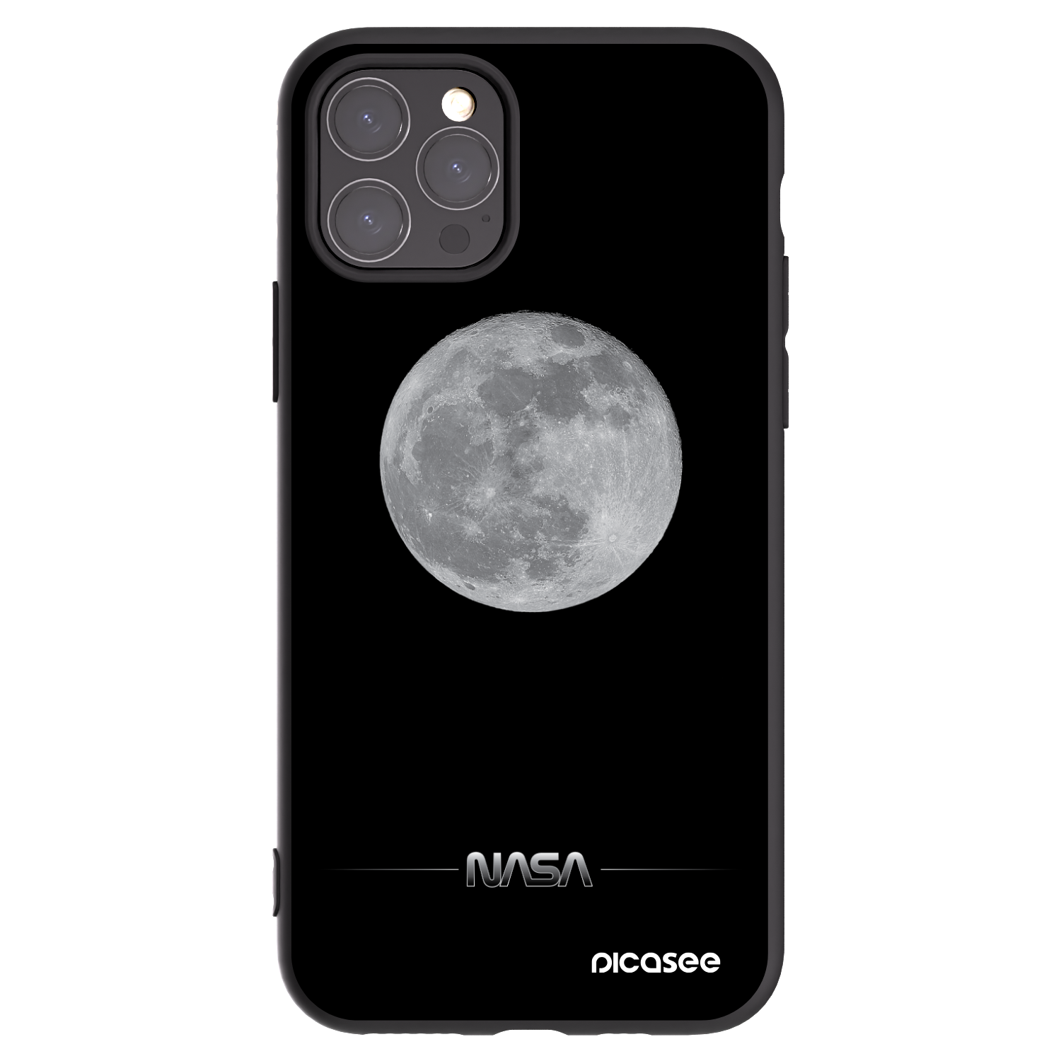 Picasee silikonowe czarne etui na Apple iPhone 11 Pro - Moon Minimal