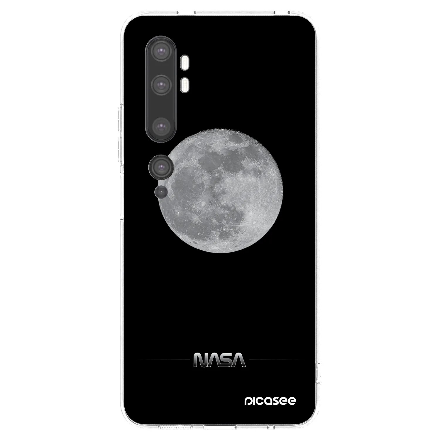 Picasee silikonowe przeźroczyste etui na Xiaomi Mi Note 10 (Pro) - Moon Minimal