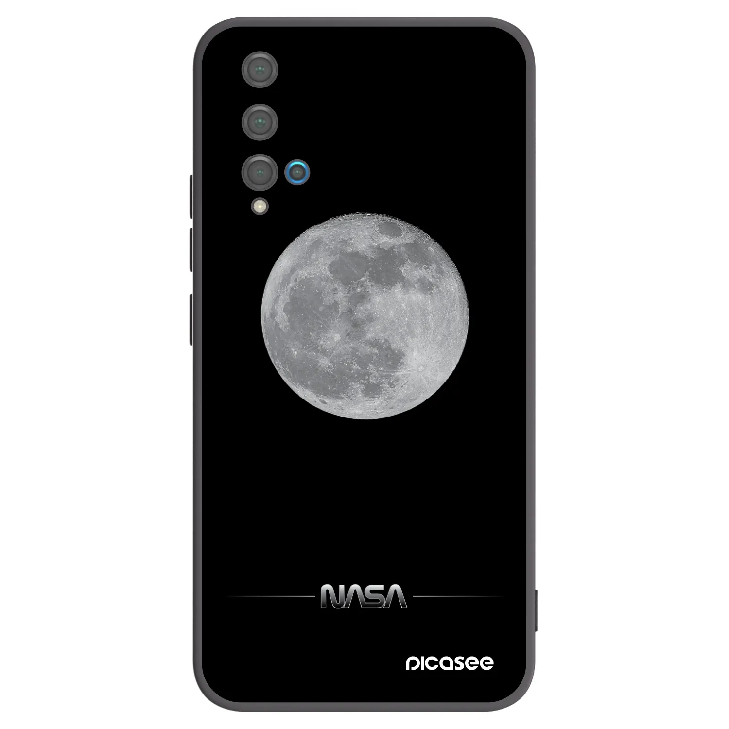 Picasee silikonowe czarne etui na Huawei Nova 5T - Moon Minimal
