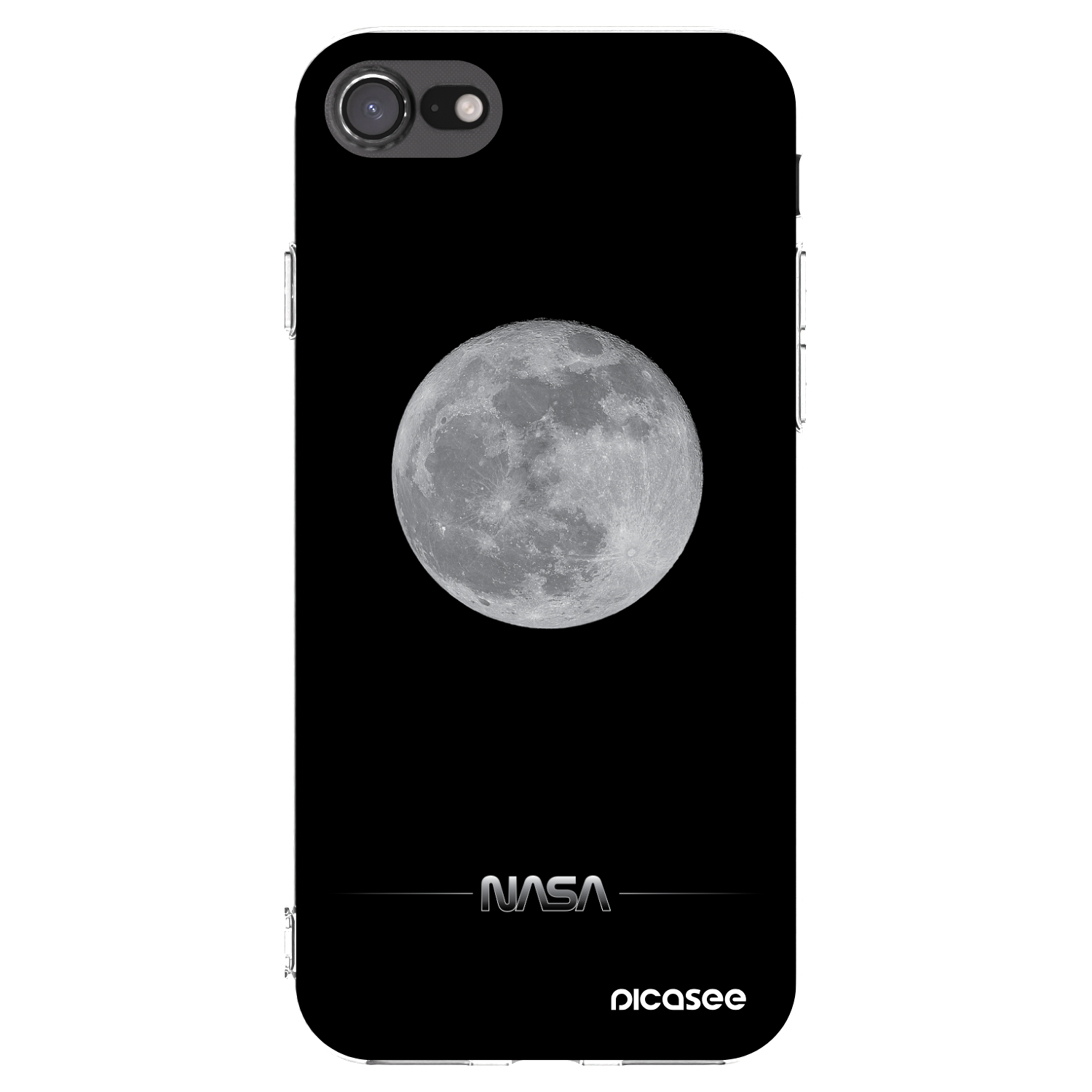 Picasee silikonowe przeźroczyste etui na Apple iPhone SE 2020 - Moon Minimal