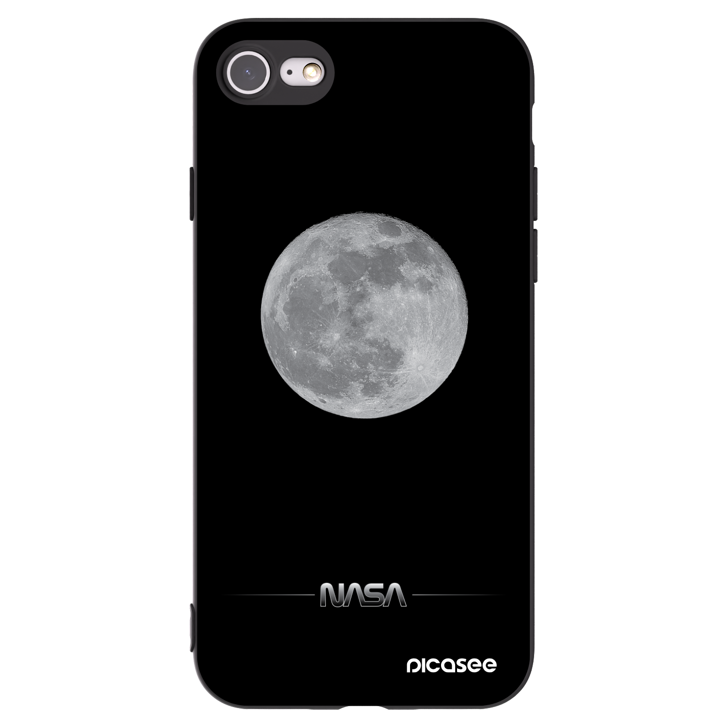 Picasee silikonowe czarne etui na Apple iPhone SE 2020 - Moon Minimal