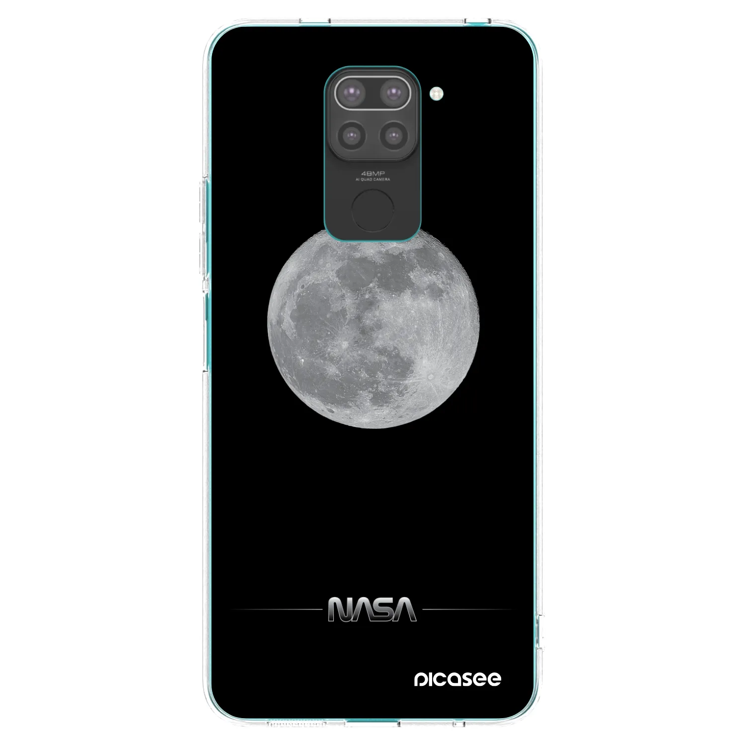 Picasee silikonowe czarne etui na Xiaomi Redmi Note 9 - Moon Minimal