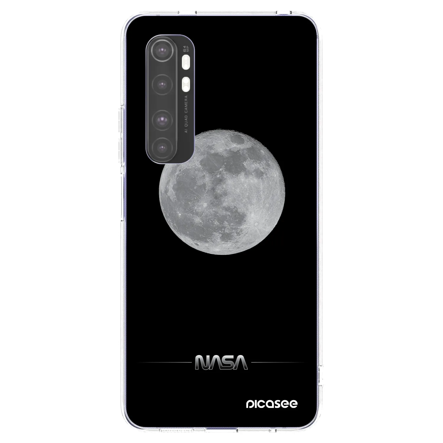 Picasee silikonowe przeźroczyste etui na Xiaomi Mi Note 10 Lite - Moon Minimal