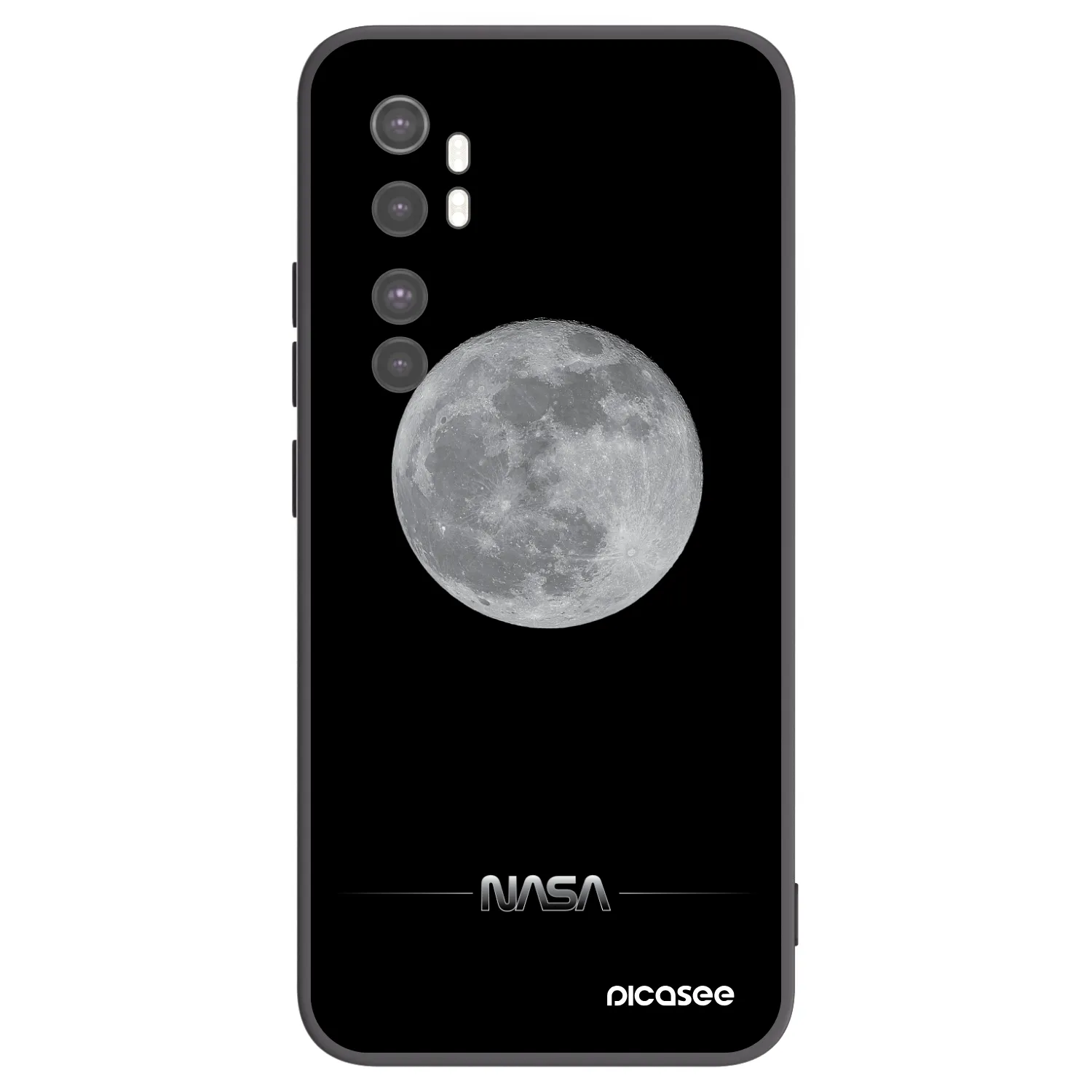 Picasee silikonowe czarne etui na Xiaomi Mi Note 10 Lite - Moon Minimal