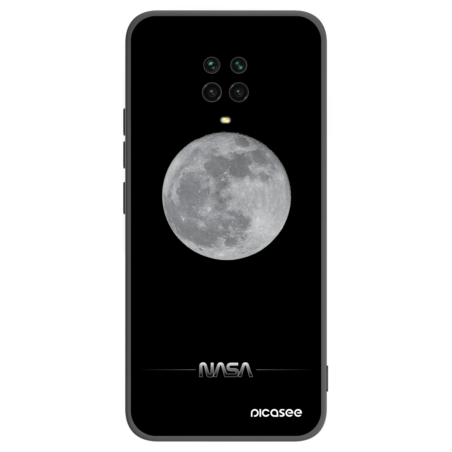Picasee silikonowe czarne etui na Xiaomi Redmi Note 9S - Moon Minimal