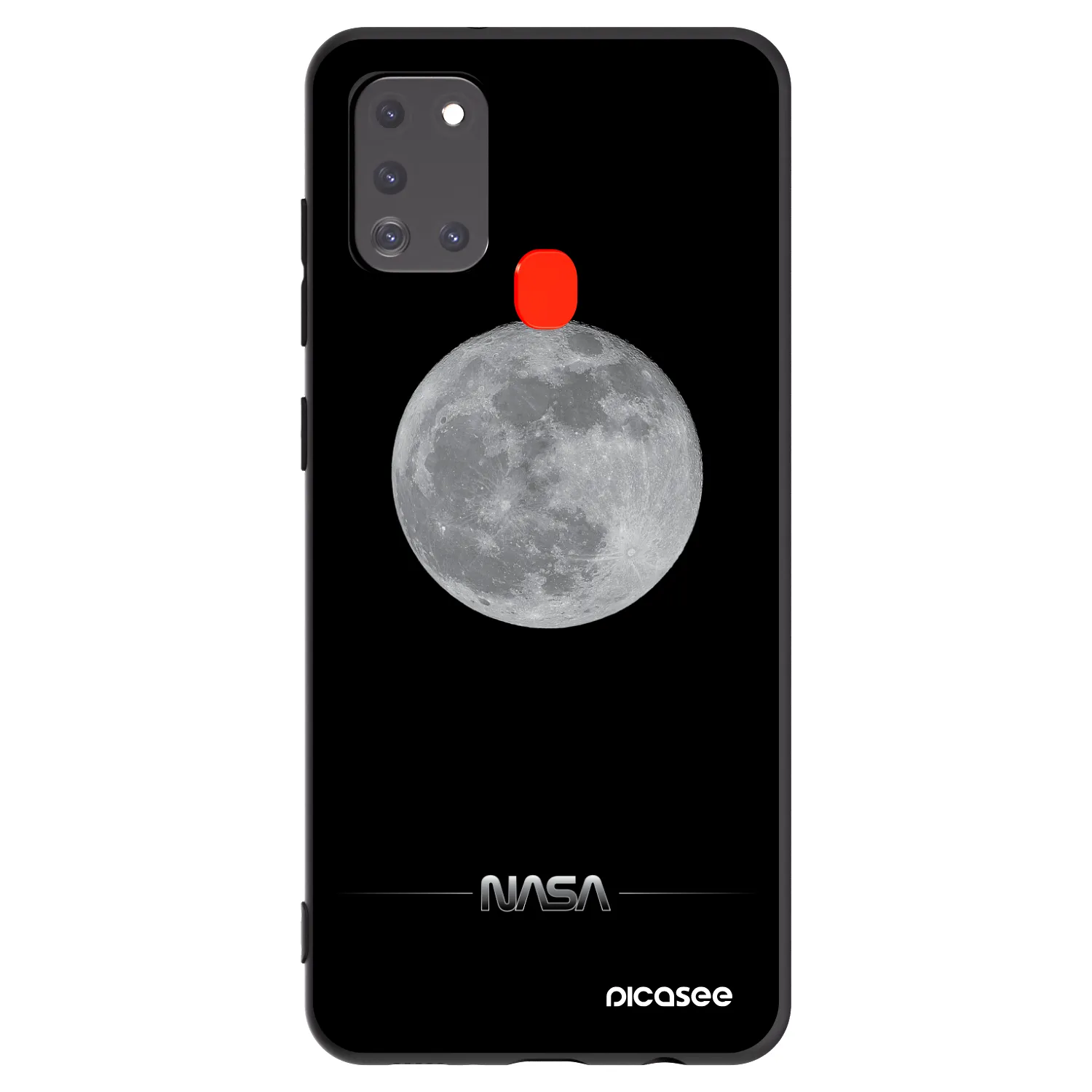 Picasee silikonowe czarne etui na Samsung Galaxy A21s - Moon Minimal