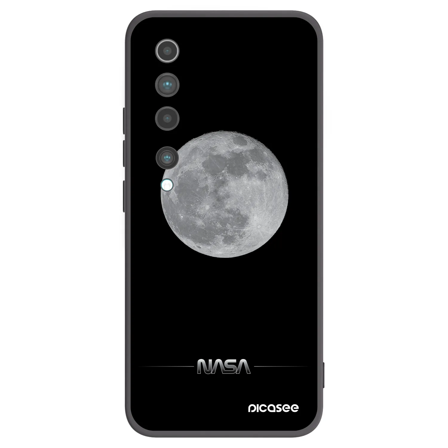 Picasee silikonowe czarne etui na Xiaomi Mi 10 - Moon Minimal