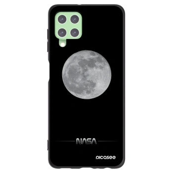 Picasee silikonowe czarne etui na Samsung Galaxy A22 A225F 4G - Moon Minimal