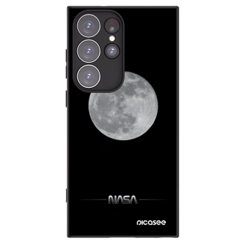 Picasee silikonowe czarne etui na Samsung Galaxy S23 Ultra 5G - Moon Minimal