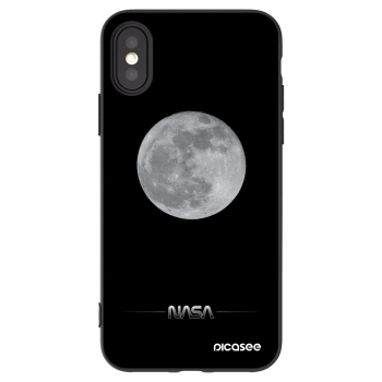 Picasee silikonowe czarne etui na Apple iPhone X/XS - Moon Minimal