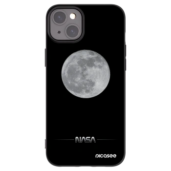 Picasee silikonowe czarne etui na Apple iPhone 15 Plus - Moon Minimal