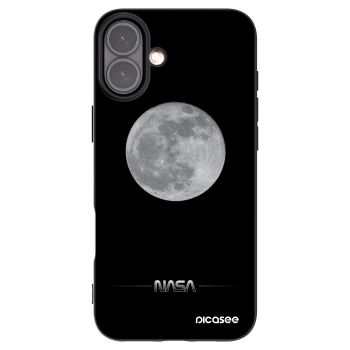 Picasee silikonowe czarne etui na Apple iPhone 16 Plus - Moon Minimal