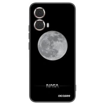 Picasee silikonowe czarne etui na Motorola Moto G85 - Moon Minimal