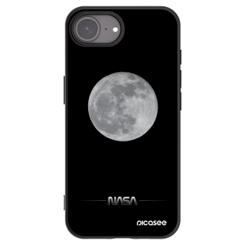 Picasee silikonowe czarne etui na Apple iPhone 16e - Moon Minimal