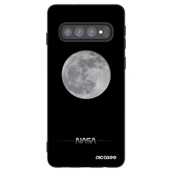Picasee silikonowe czarne etui na Samsung Galaxy S10 G973 - Moon Minimal