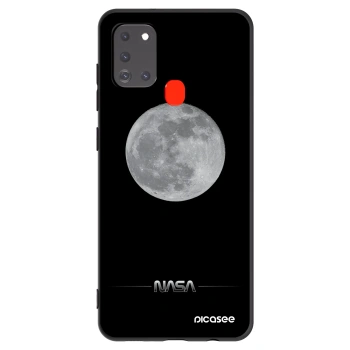 Picasee silikonowe czarne etui na Samsung Galaxy A21s - Moon Minimal