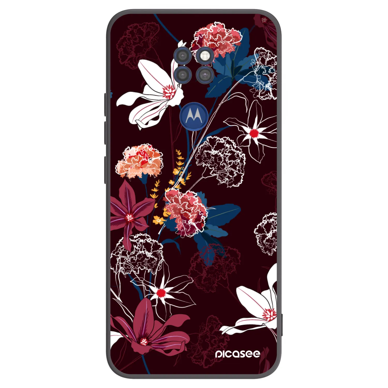 Picasee silikonowe czarne etui na Motorola Moto G9 Play - Dark Meadow