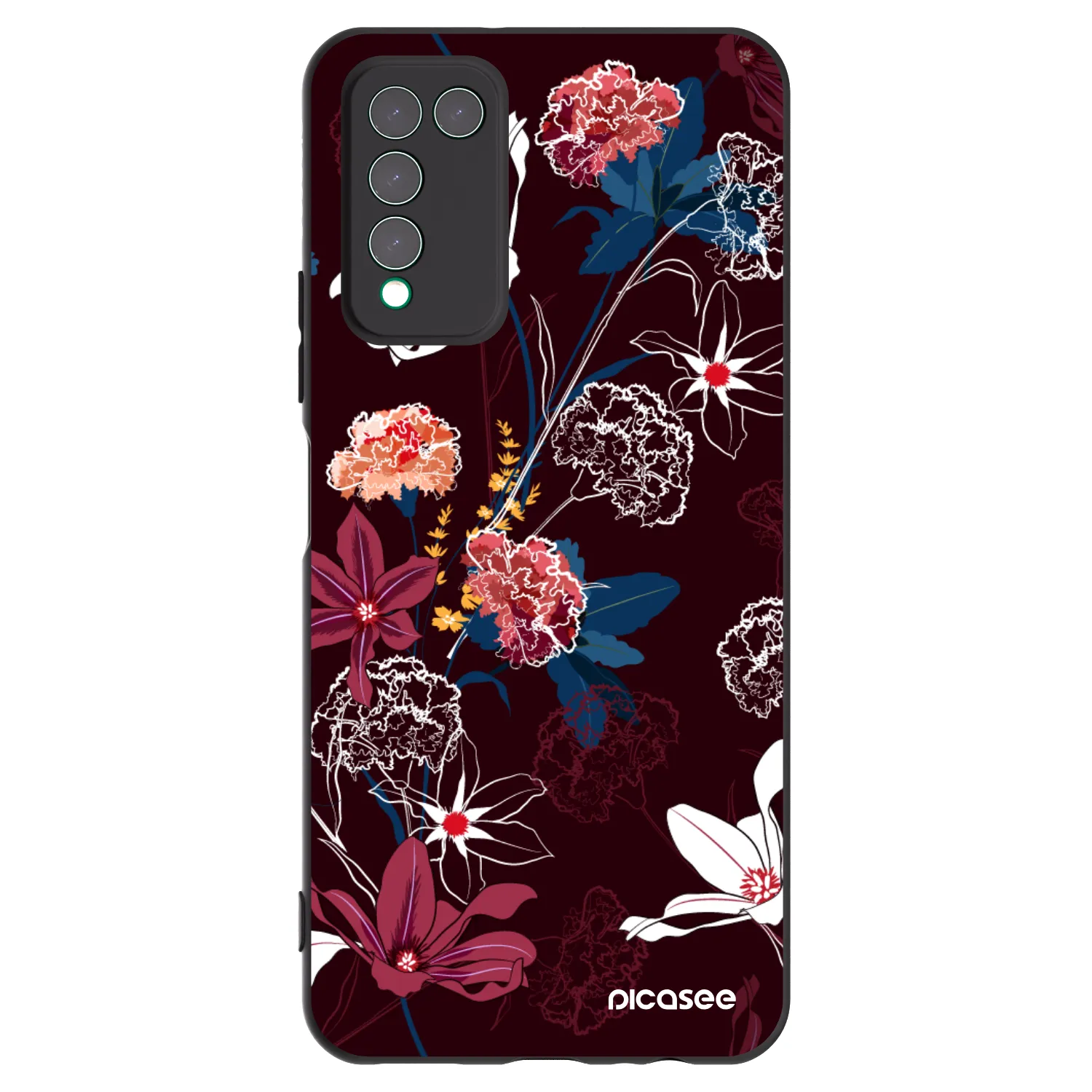Picasee silikonowe czarne etui na Honor 10X Lite - Dark Meadow