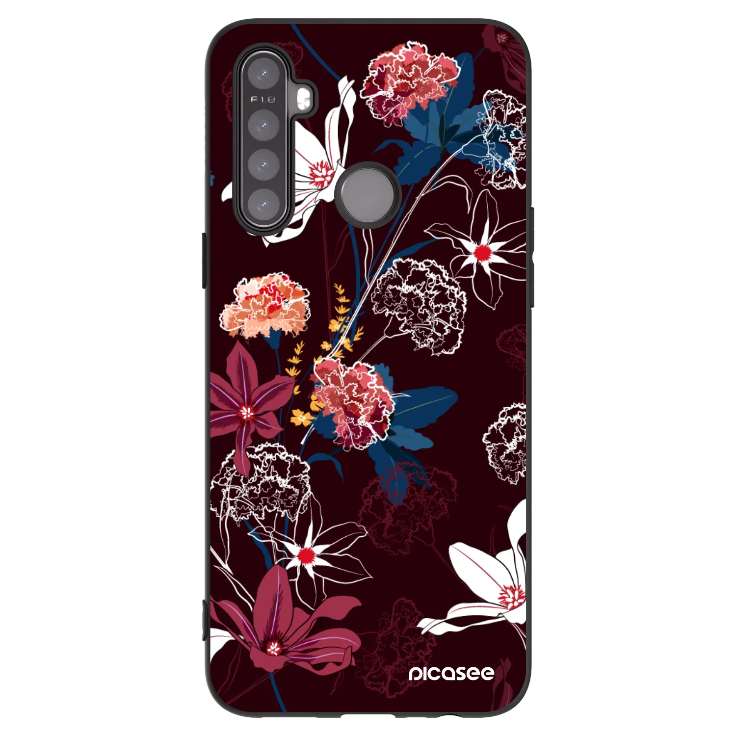Picasee silikonowe czarne etui na Realme 5 - Dark Meadow
