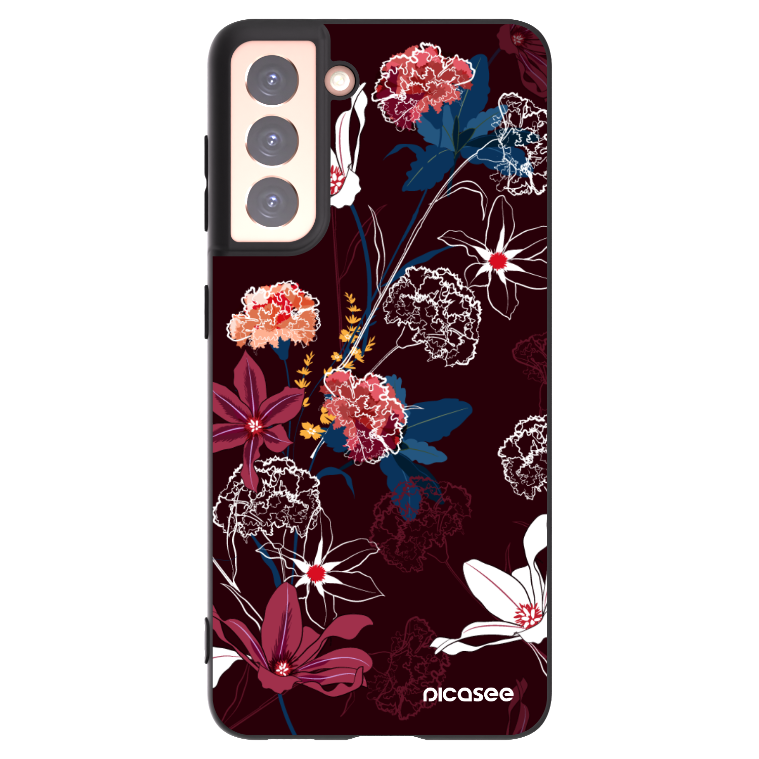 Picasee silikonowe czarne etui na Samsung Galaxy S21 5G G991B - Dark Meadow