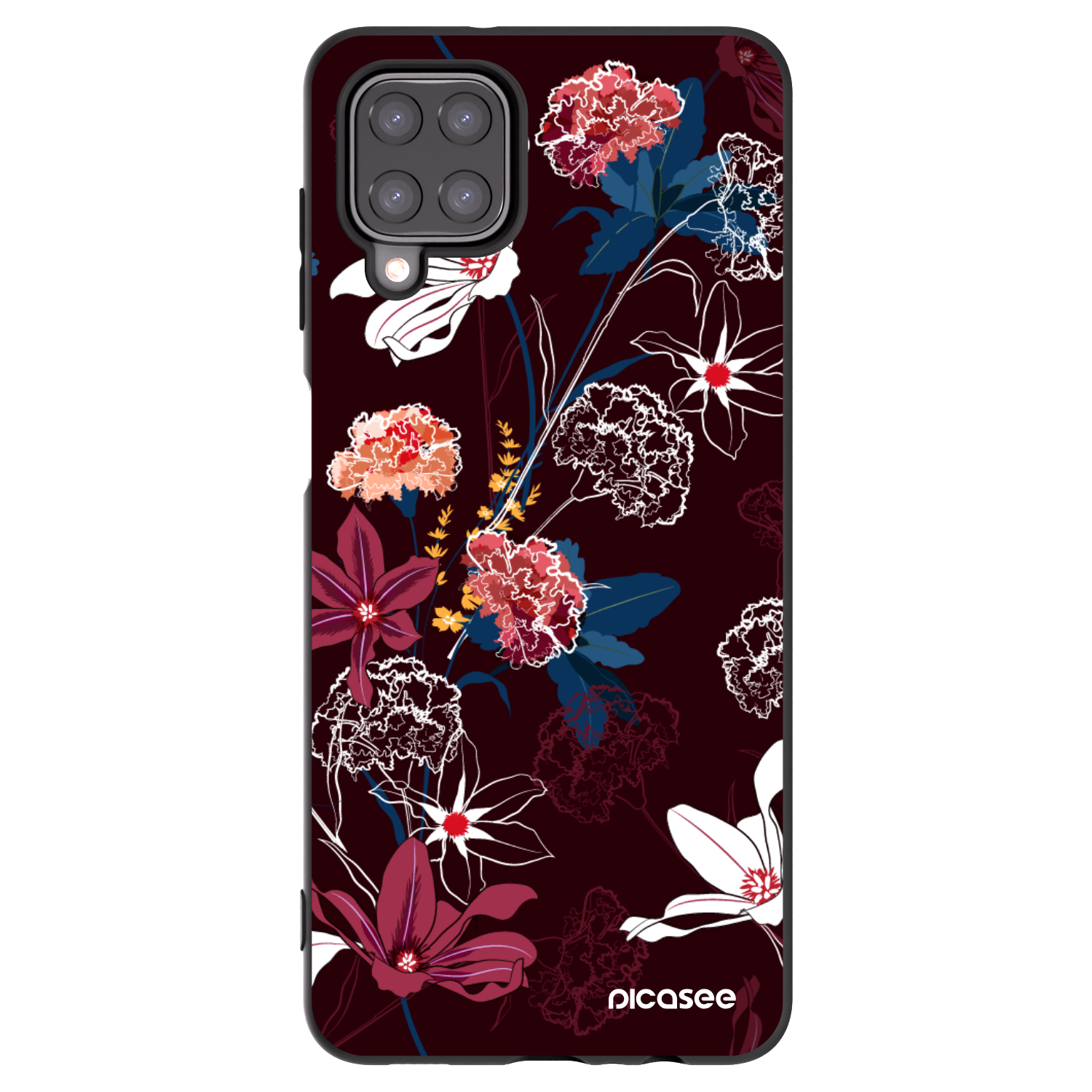 Picasee silikonowe czarne etui na Samsung Galaxy A12 A125F - Dark Meadow