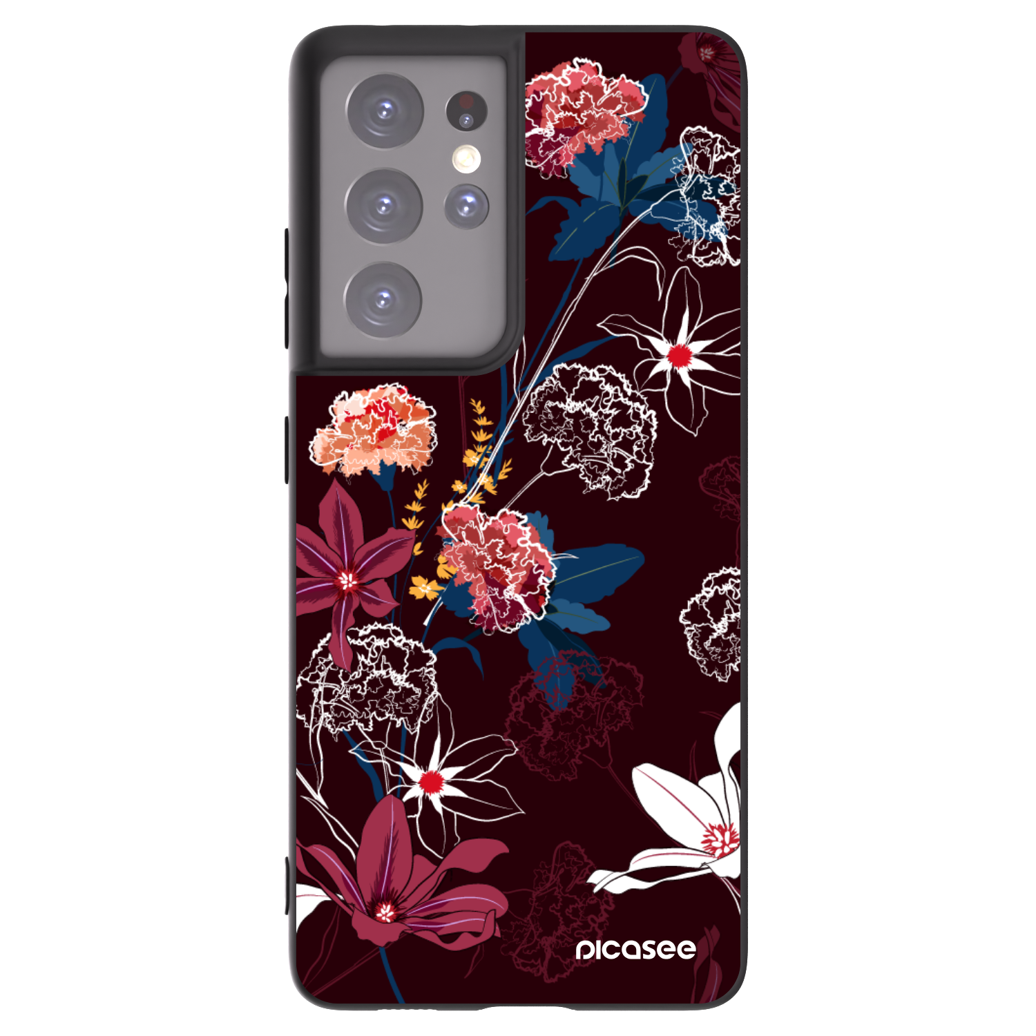 Picasee silikonowe czarne etui na Samsung Galaxy S21 Ultra 5G G998B - Dark Meadow