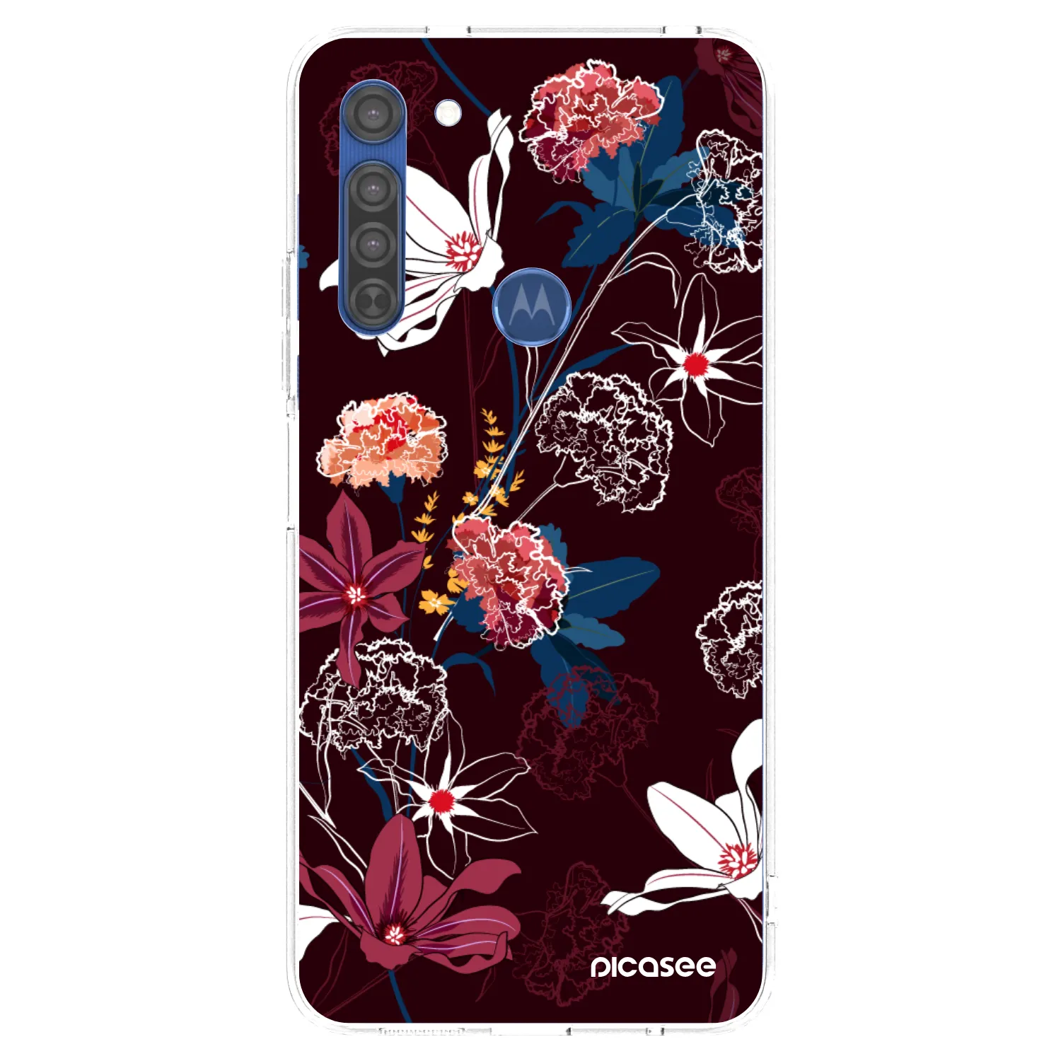 Picasee silikonowe przeźroczyste etui na Motorola Moto G8 - Dark Meadow