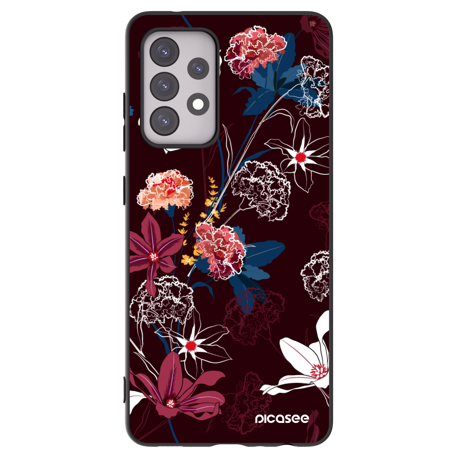 Picasee silikonowe czarne etui na Samsung Galaxy A52 5G A525F - Dark Meadow