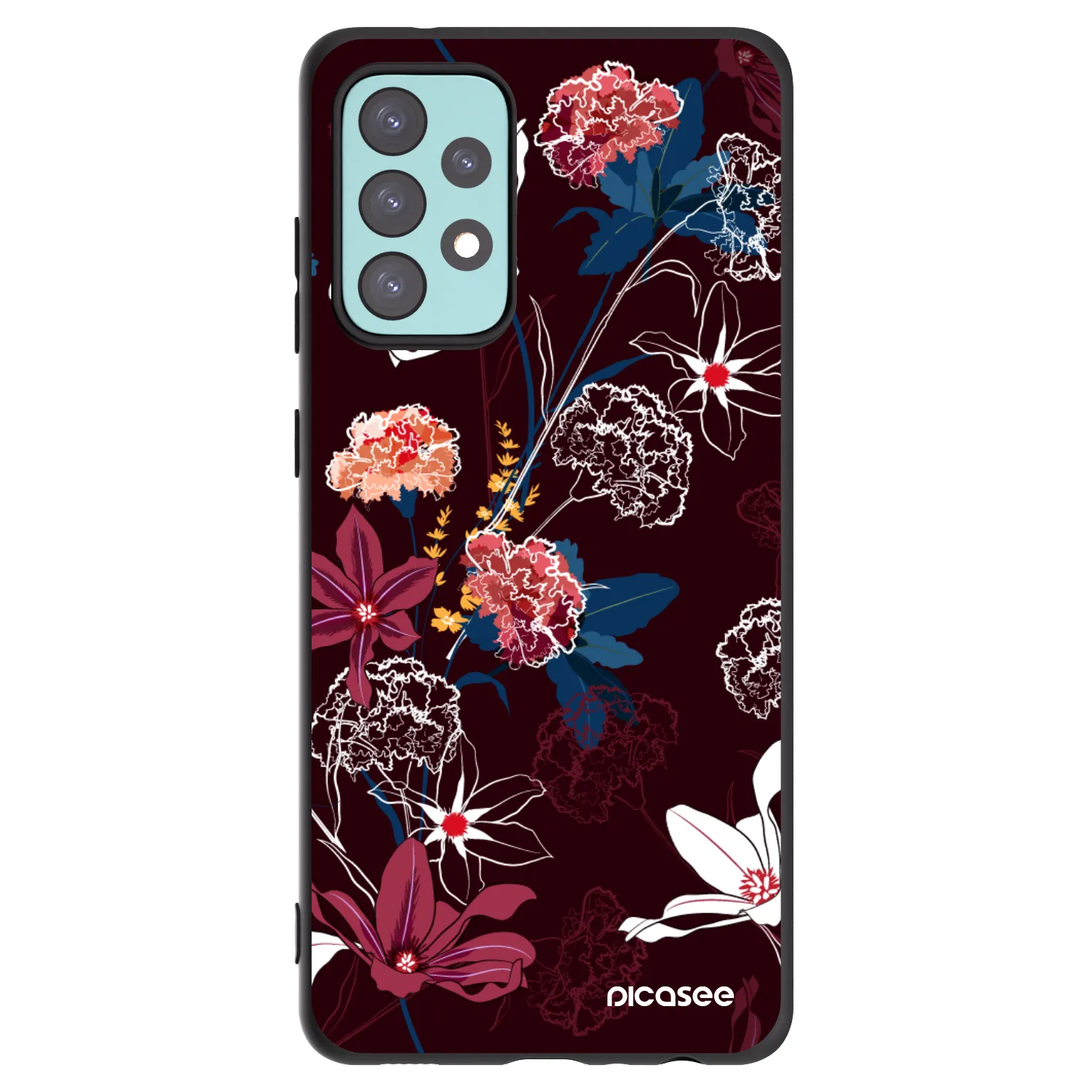 Picasee silikonowe czarne etui na Samsung Galaxy A72 A725F - Dark Meadow
