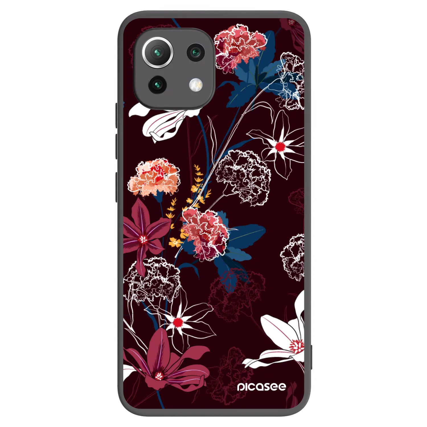 Picasee silikonowe czarne etui na Xiaomi Mi 11 Lite - Dark Meadow