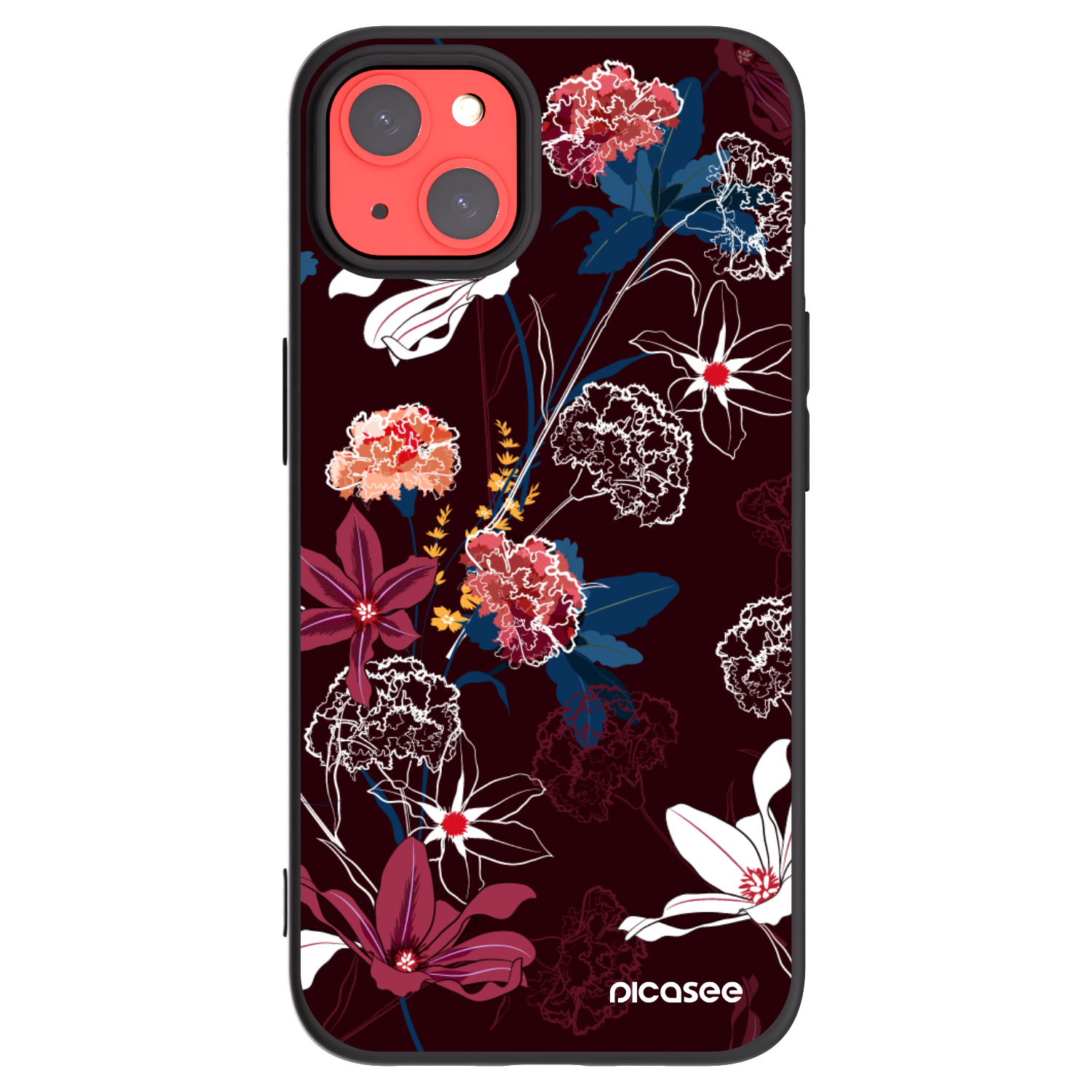 Picasee silikonowe czarne etui na Apple iPhone 13 - Dark Meadow