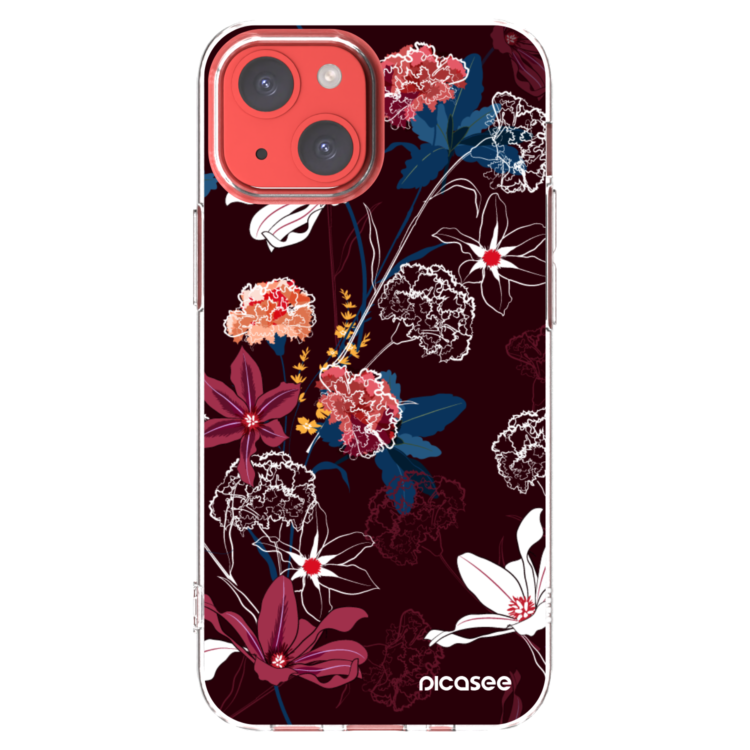 Picasee silikonowe przeźroczyste etui na Apple iPhone 13 mini - Dark Meadow