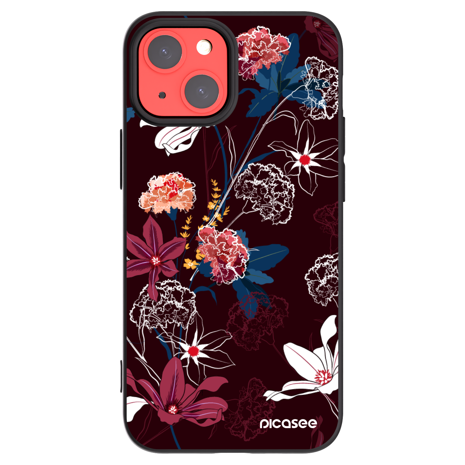 Picasee silikonowe czarne etui na Apple iPhone 13 mini - Dark Meadow