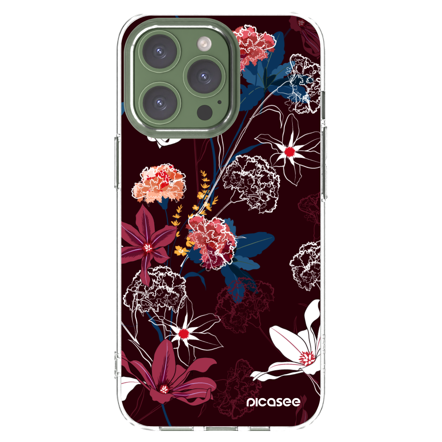 Picasee silikonowe przeźroczyste etui na Apple iPhone 13 Pro - Dark Meadow