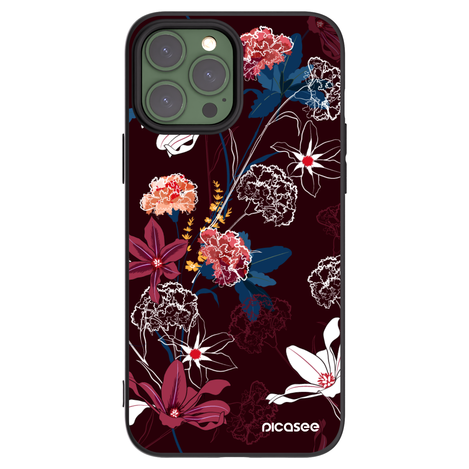 Picasee silikonowe czarne etui na Apple iPhone 13 Pro Max - Dark Meadow