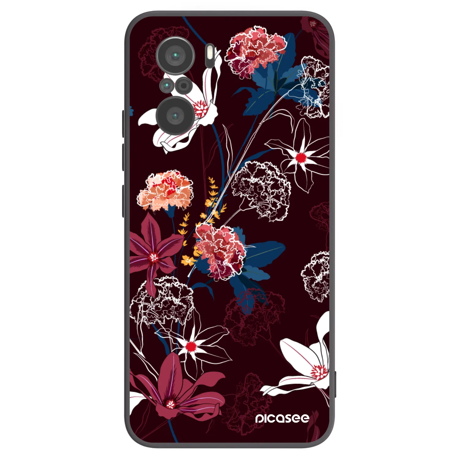 Picasee silikonowe czarne etui na Xiaomi Poco F3 - Dark Meadow