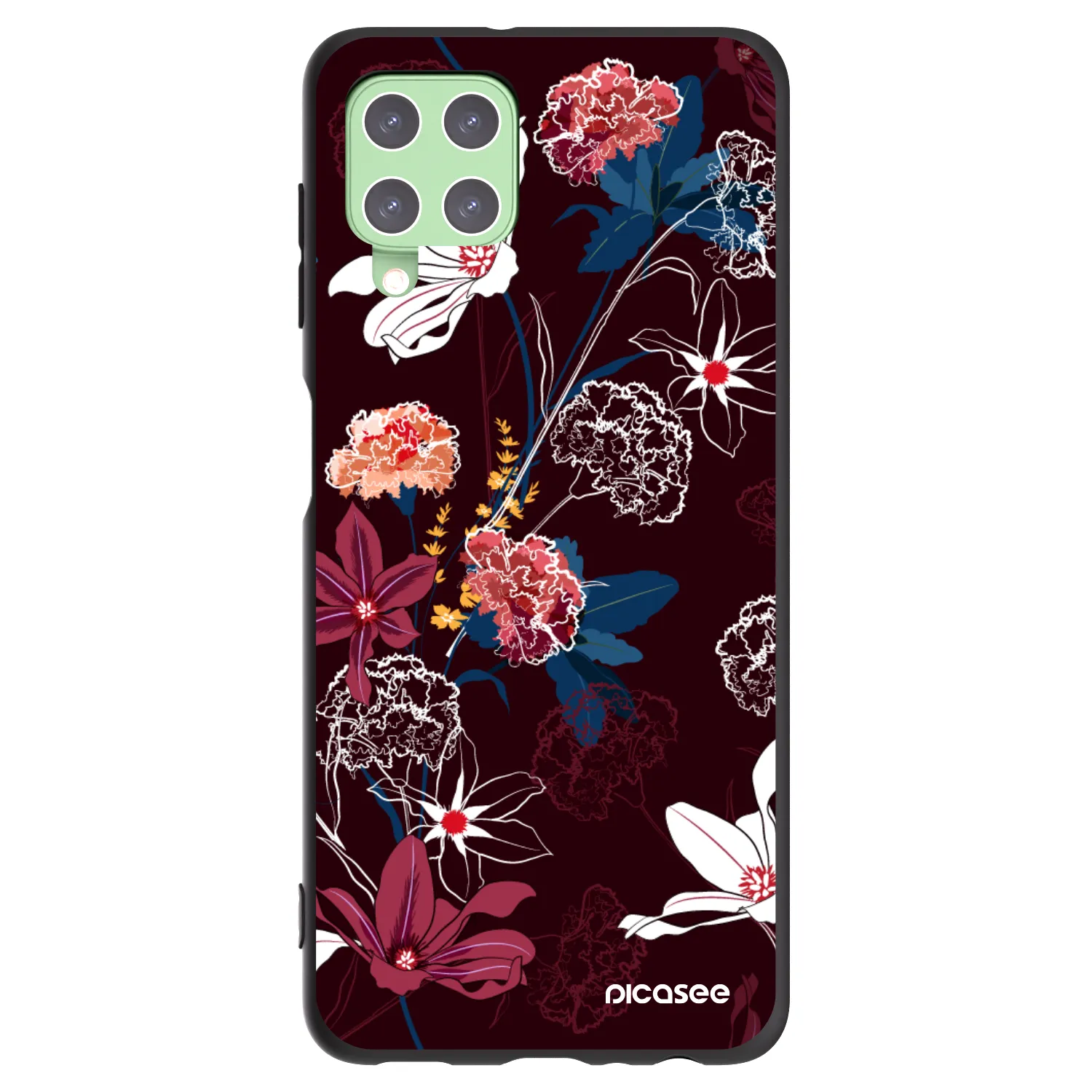 Picasee silikonowe czarne etui na Samsung Galaxy A22 A225F 4G - Dark Meadow