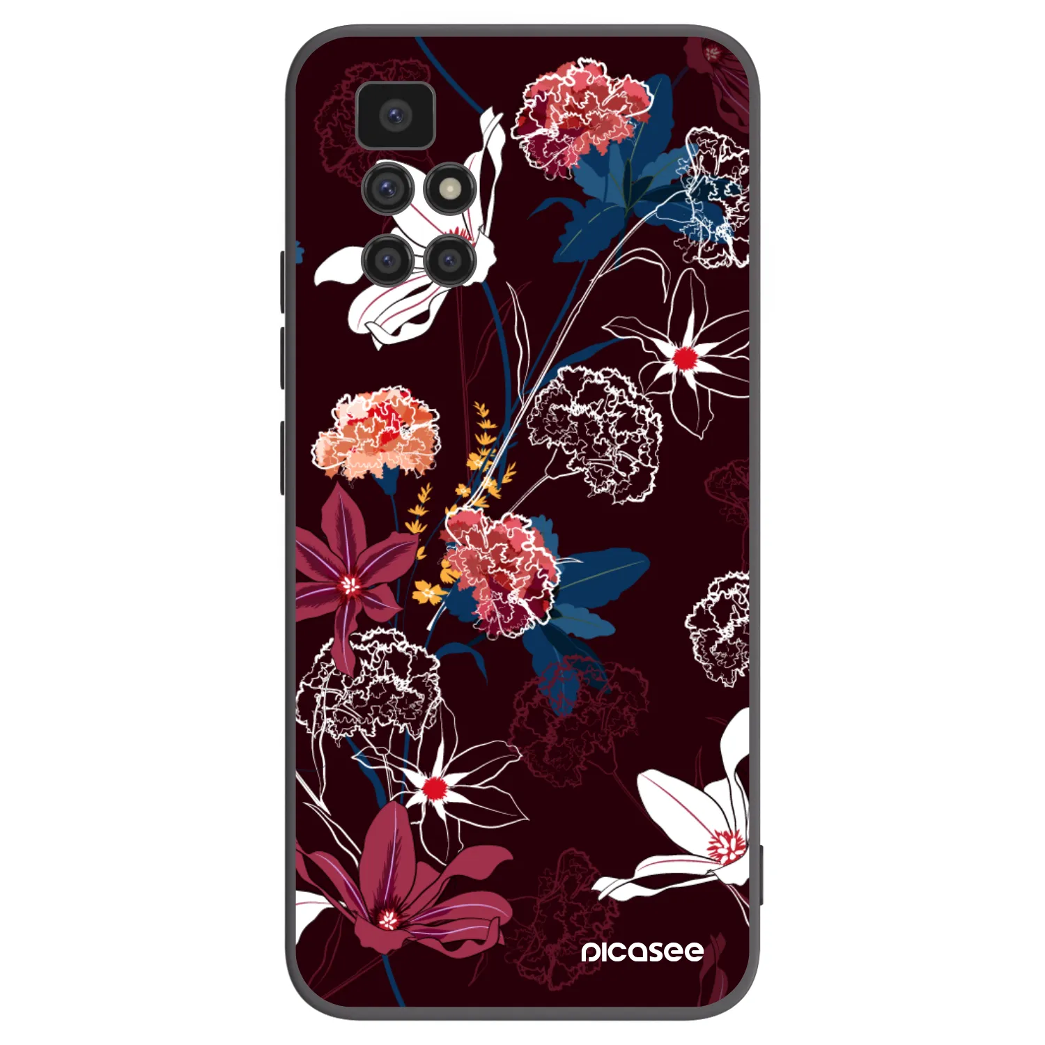 Picasee silikonowe czarne etui na Xiaomi Redmi 10 - Dark Meadow