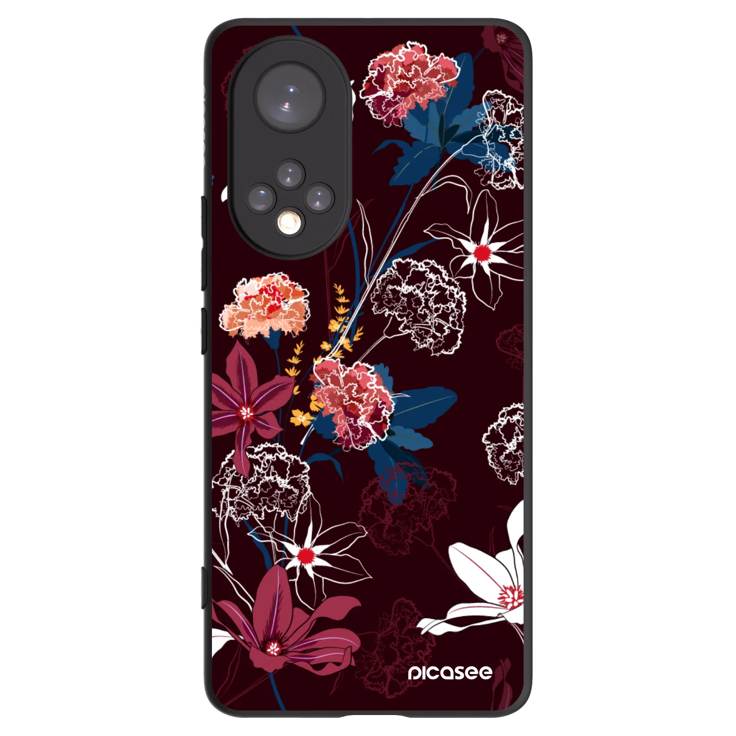 Picasee silikonowe czarne etui na Honor 50 5G - Dark Meadow