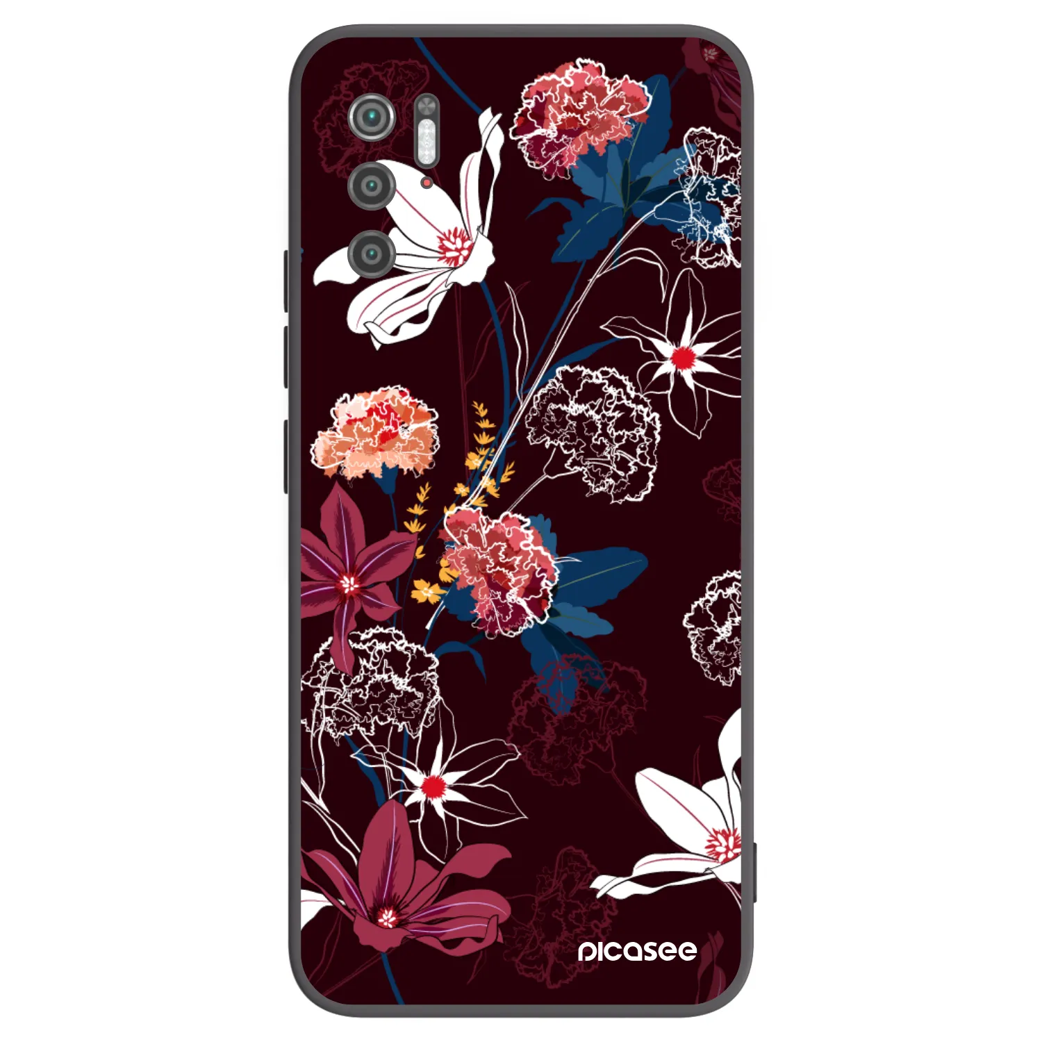 Picasee silikonowe czarne etui na Xiaomi Poco M3 Pro 5G - Dark Meadow