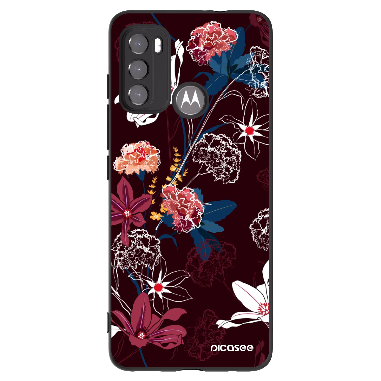 Picasee silikonowe czarne etui na Motorola Moto G60 - Dark Meadow