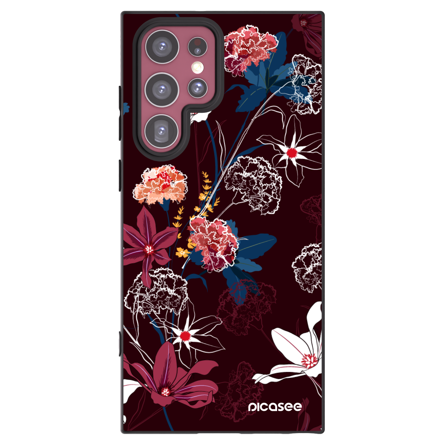 Picasee silikonowe czarne etui na Samsung Galaxy S22 Ultra 5G - Dark Meadow