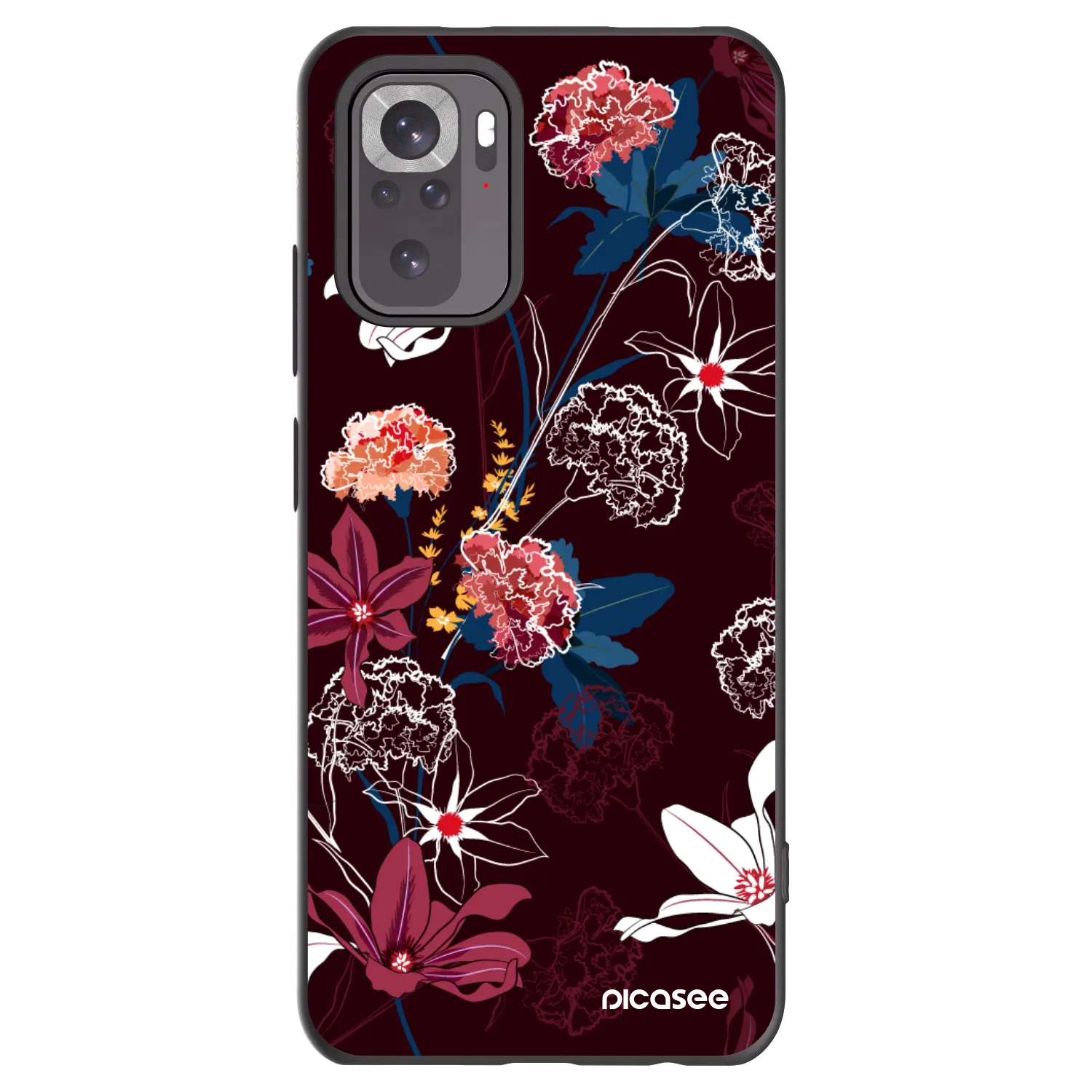 Picasee silikonowe czarne etui na Xiaomi Redmi Note 11S 4G - Dark Meadow