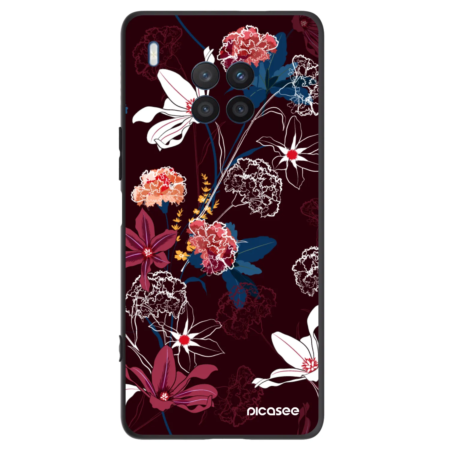 Picasee silikonowe czarne etui na Honor 50 Lite - Dark Meadow