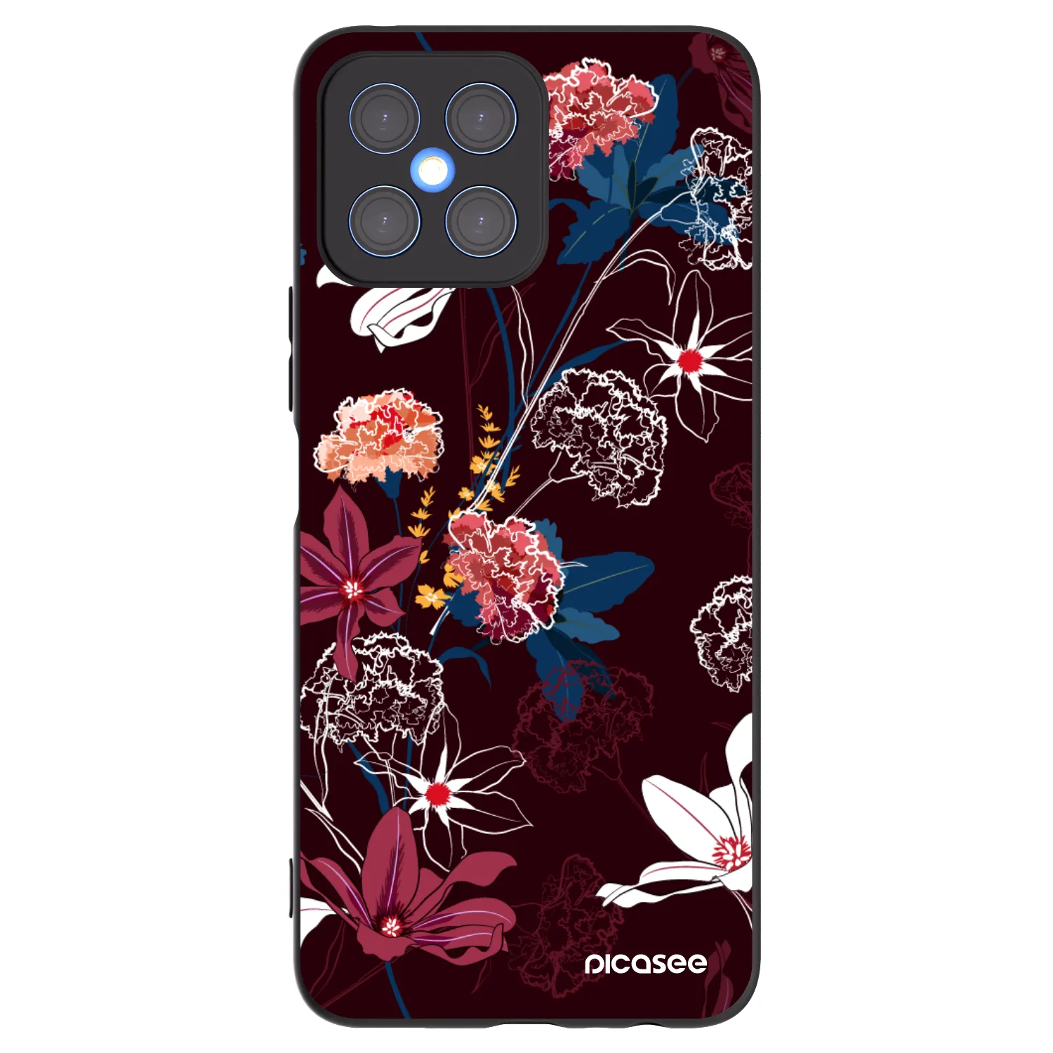 Picasee silikonowe czarne etui na Honor X8 4G - Dark Meadow