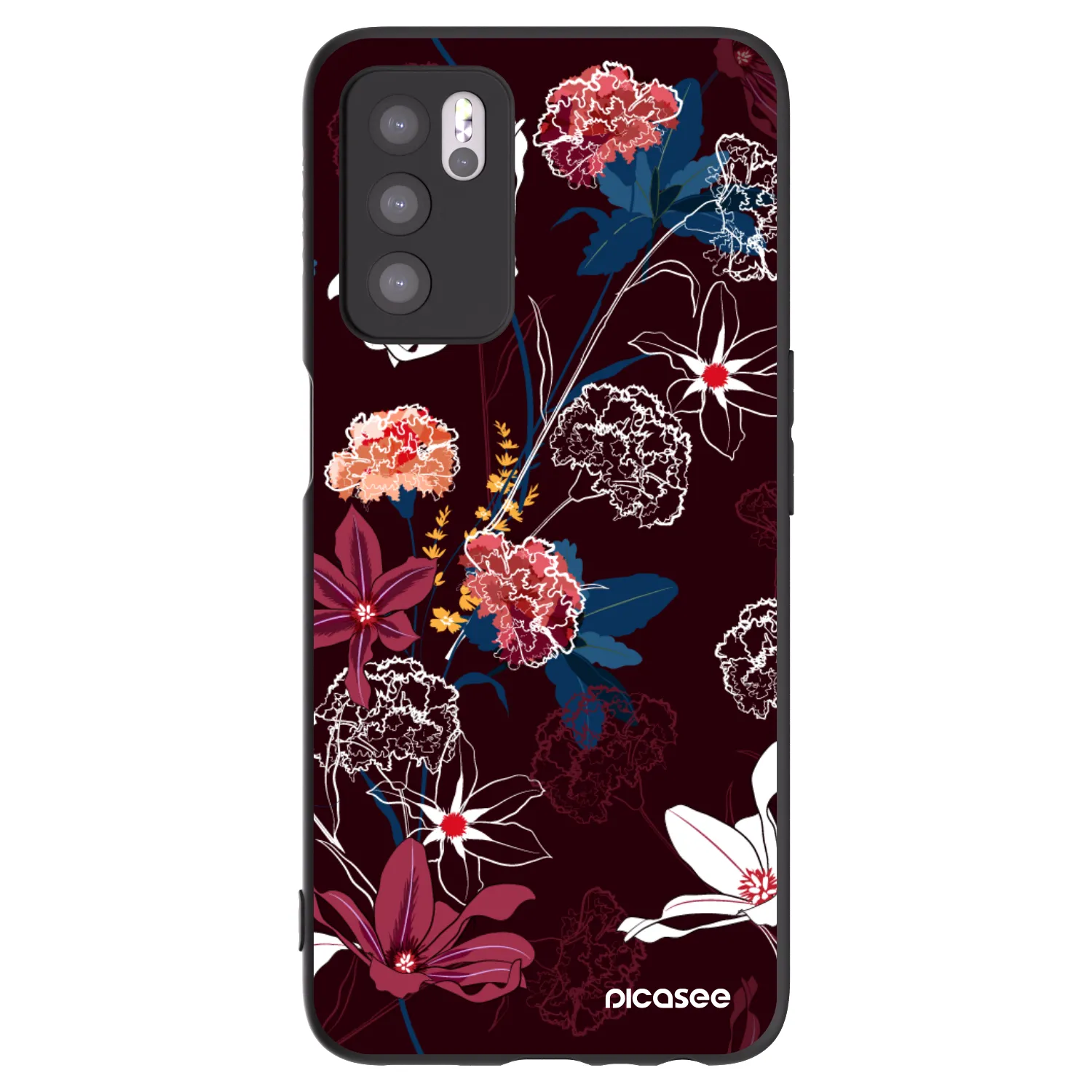 Picasee silikonowe czarne etui na OPPO A16 - Dark Meadow